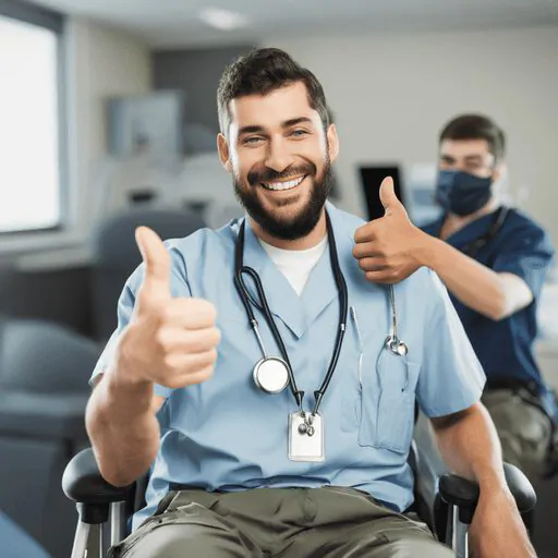 vet giving a thumbs up